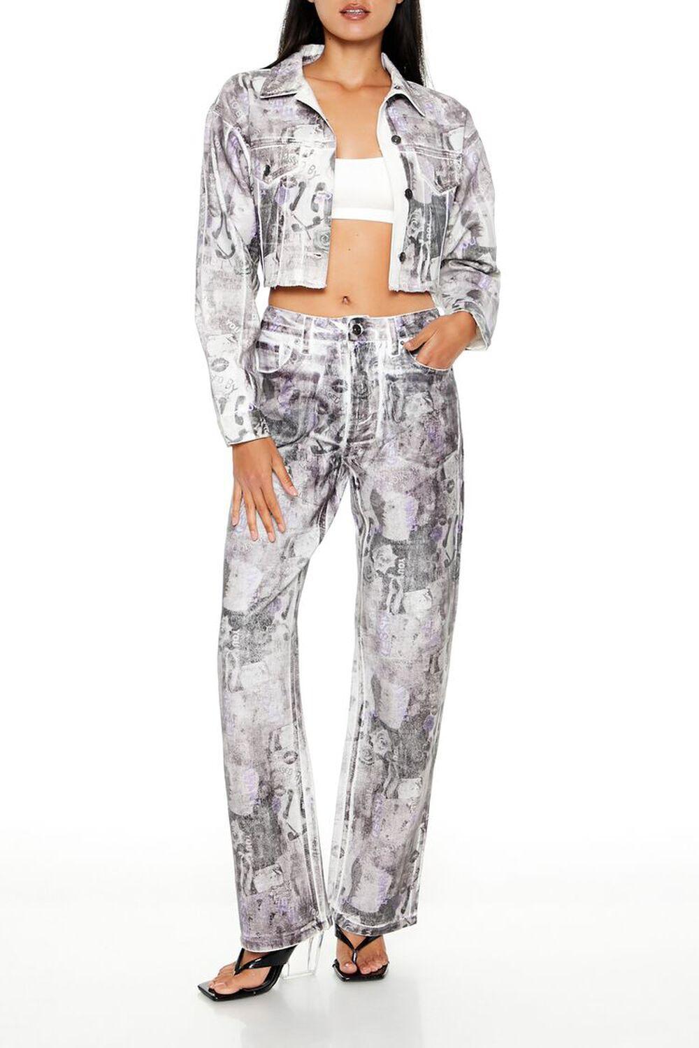 Abstract Print Trucker Jacket | Forever 21 Product Image