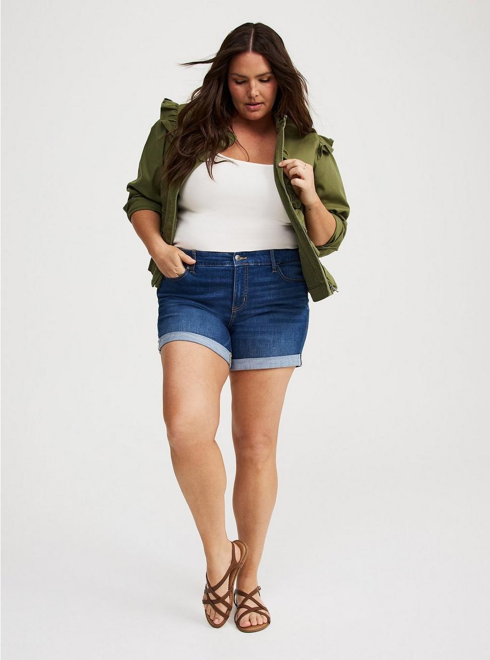 Lightweight Twill Ruffle Utility Jacket Product Image