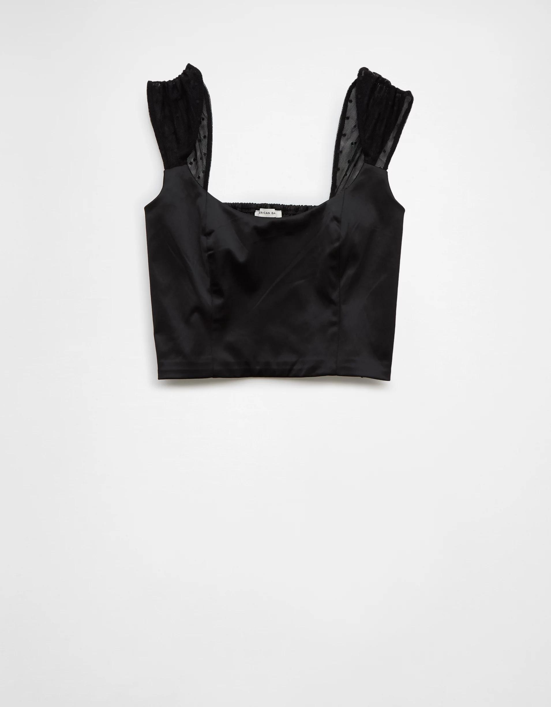 AE Tulle Cap Sleeve Corset Tank Top Product Image