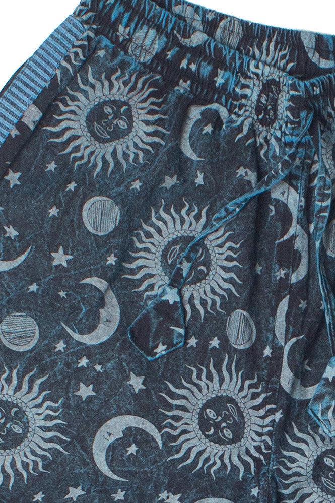 Striped Trim Wide Leg Celestial Print Pants Product Image