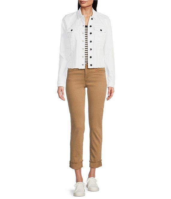 KUT from the Kloth Stretch Denim Point Collar Long Sleeve Jacket Product Image