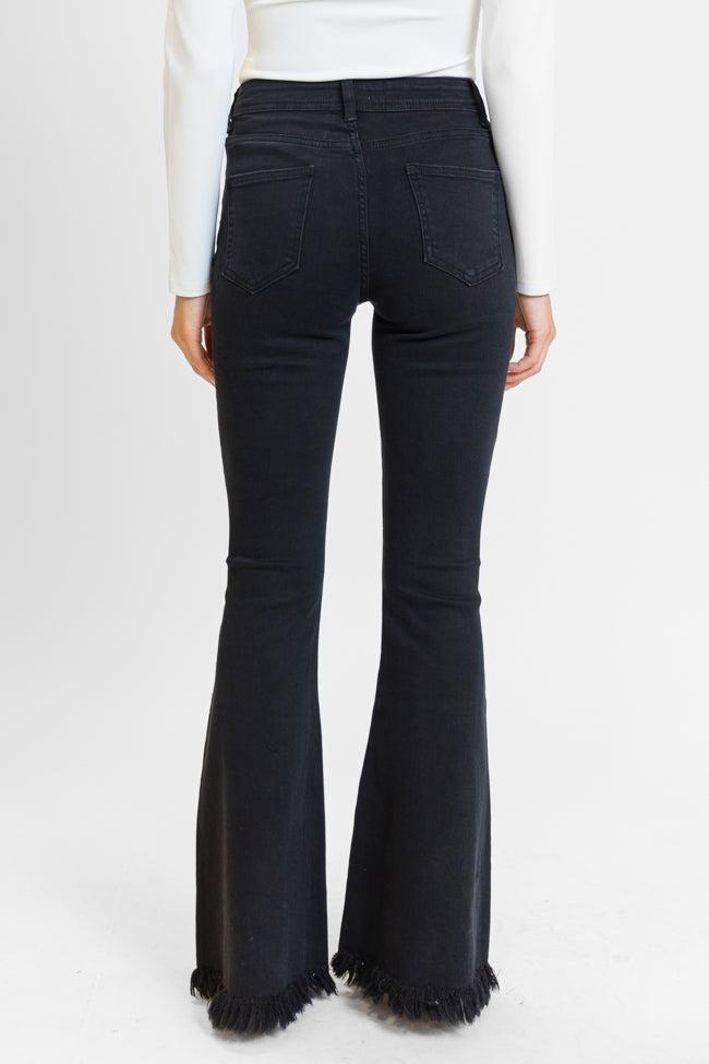 Maren Black Wash Stretchy Flare Jeans Product Image