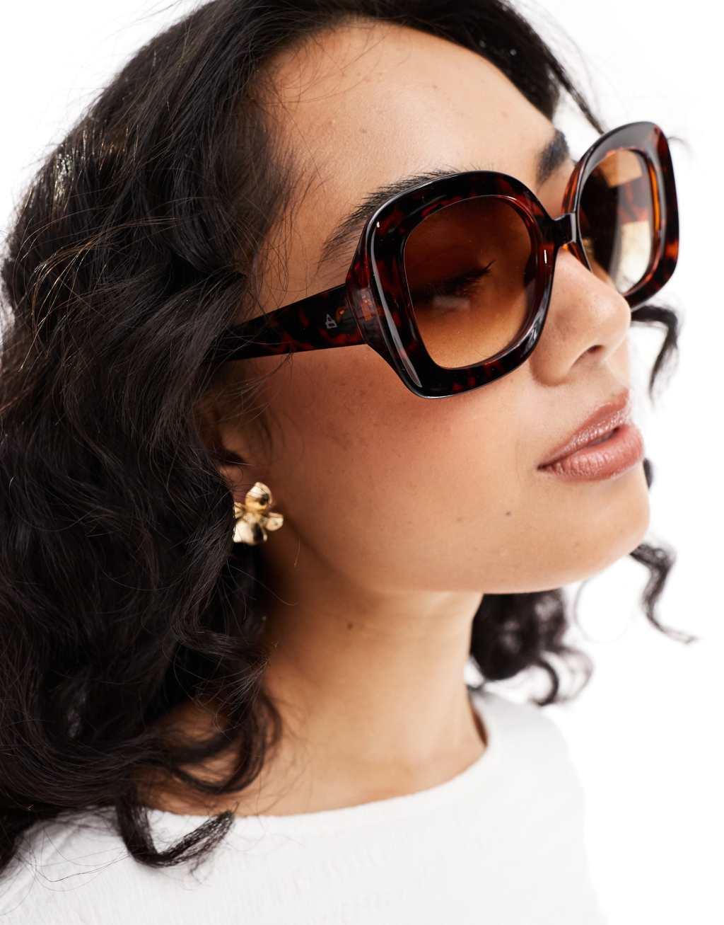 AIRE X ASOS celestial square sunglasses in dark tort Product Image