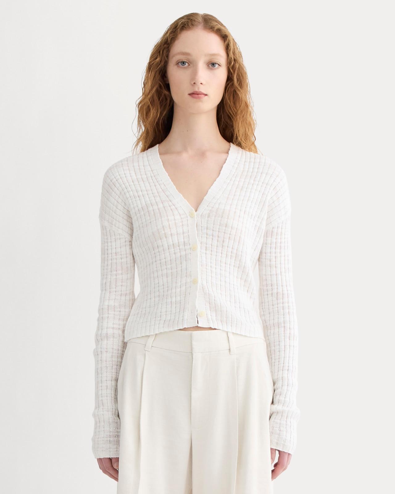 Womens Ribbed Cardigan in Cotton Linen by Everlane Product Image