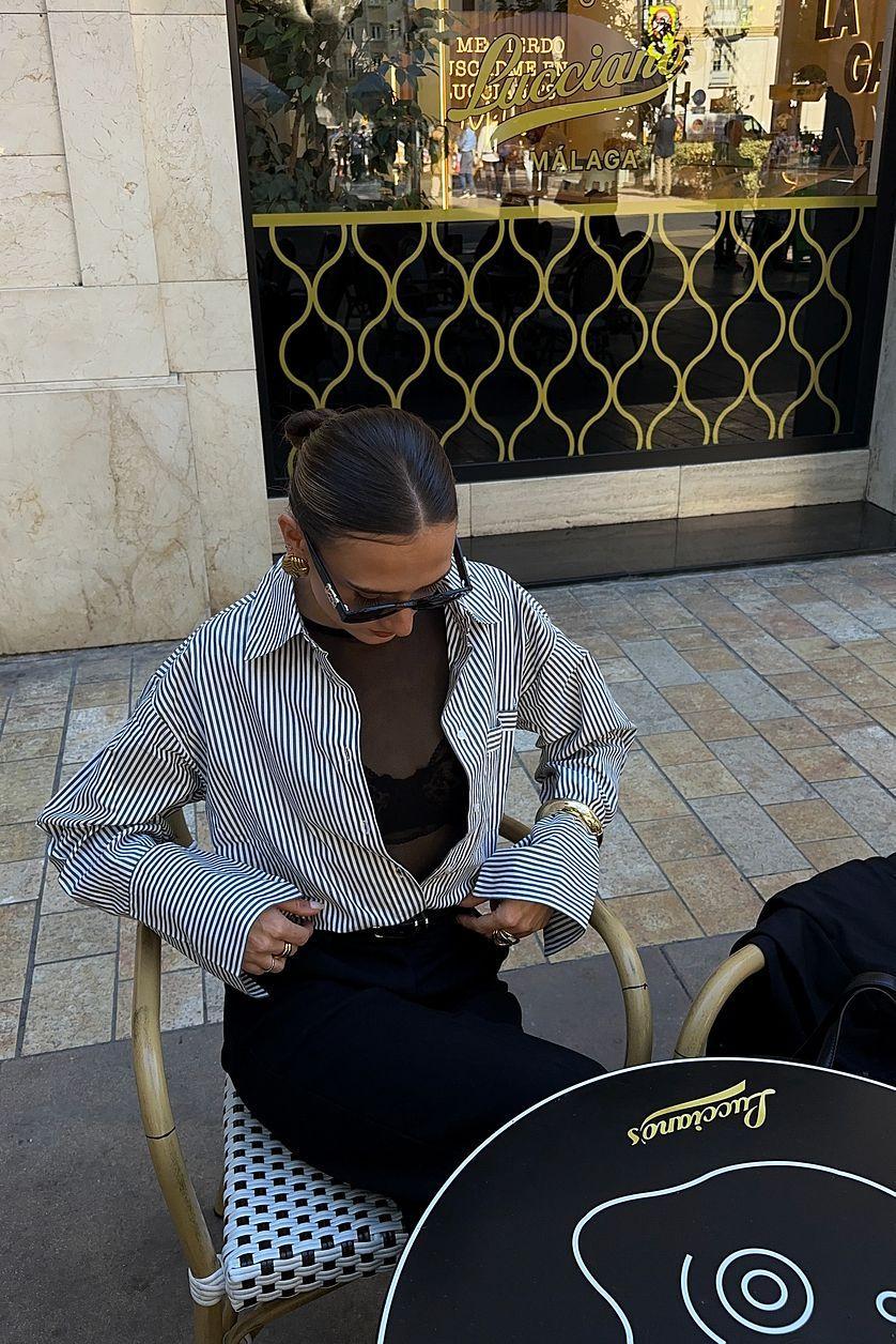 Oversized Striped Shirt Product Image