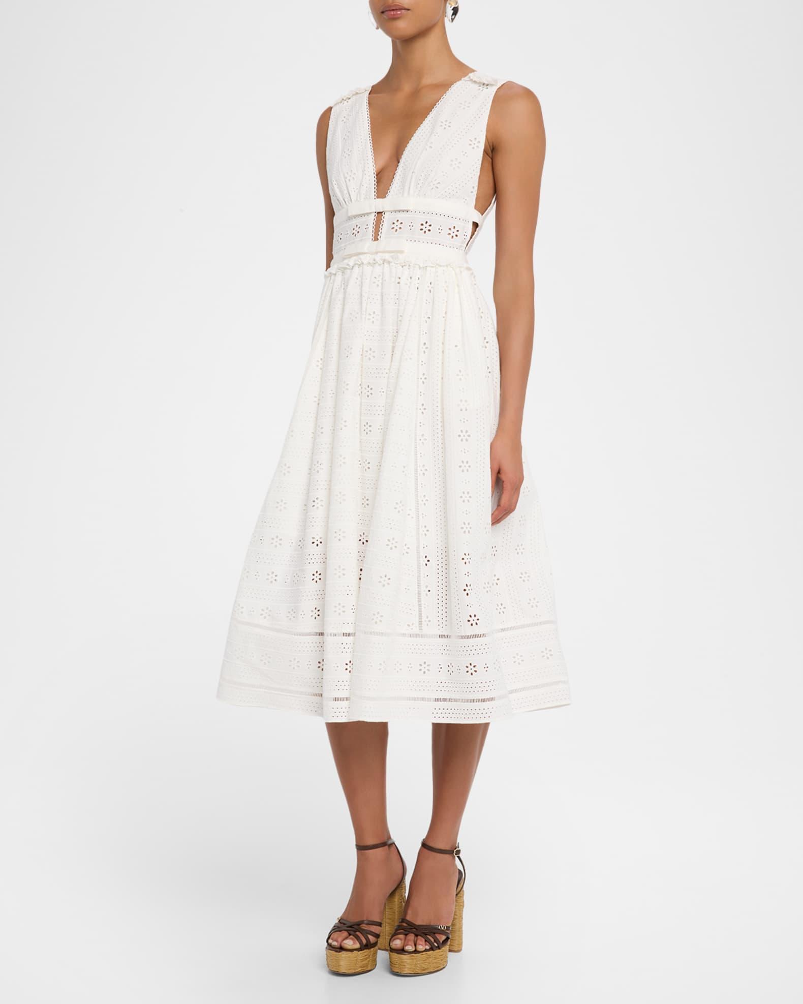 Broderie Cotton Midi Dress Product Image