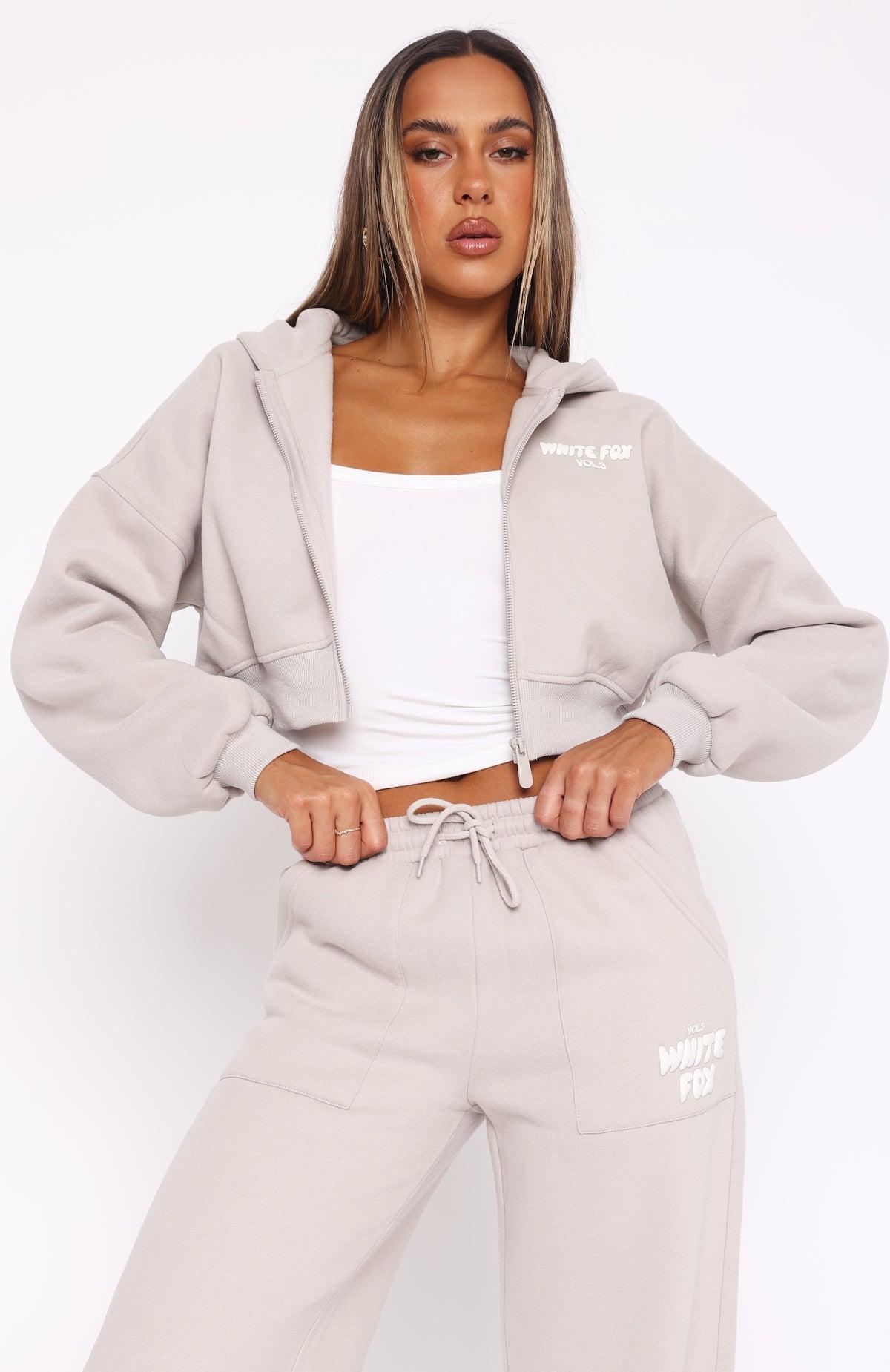 Offstage Cropped Zip Hoodie Moon Product Image