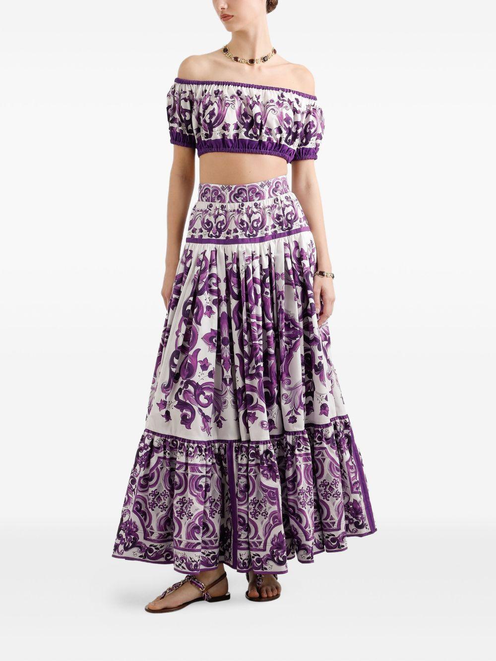 Majolica-print maxi skirt Product Image