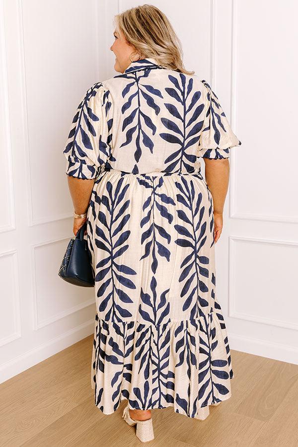 Tropical Getaway Button Down Midi Dress Curves Product Image