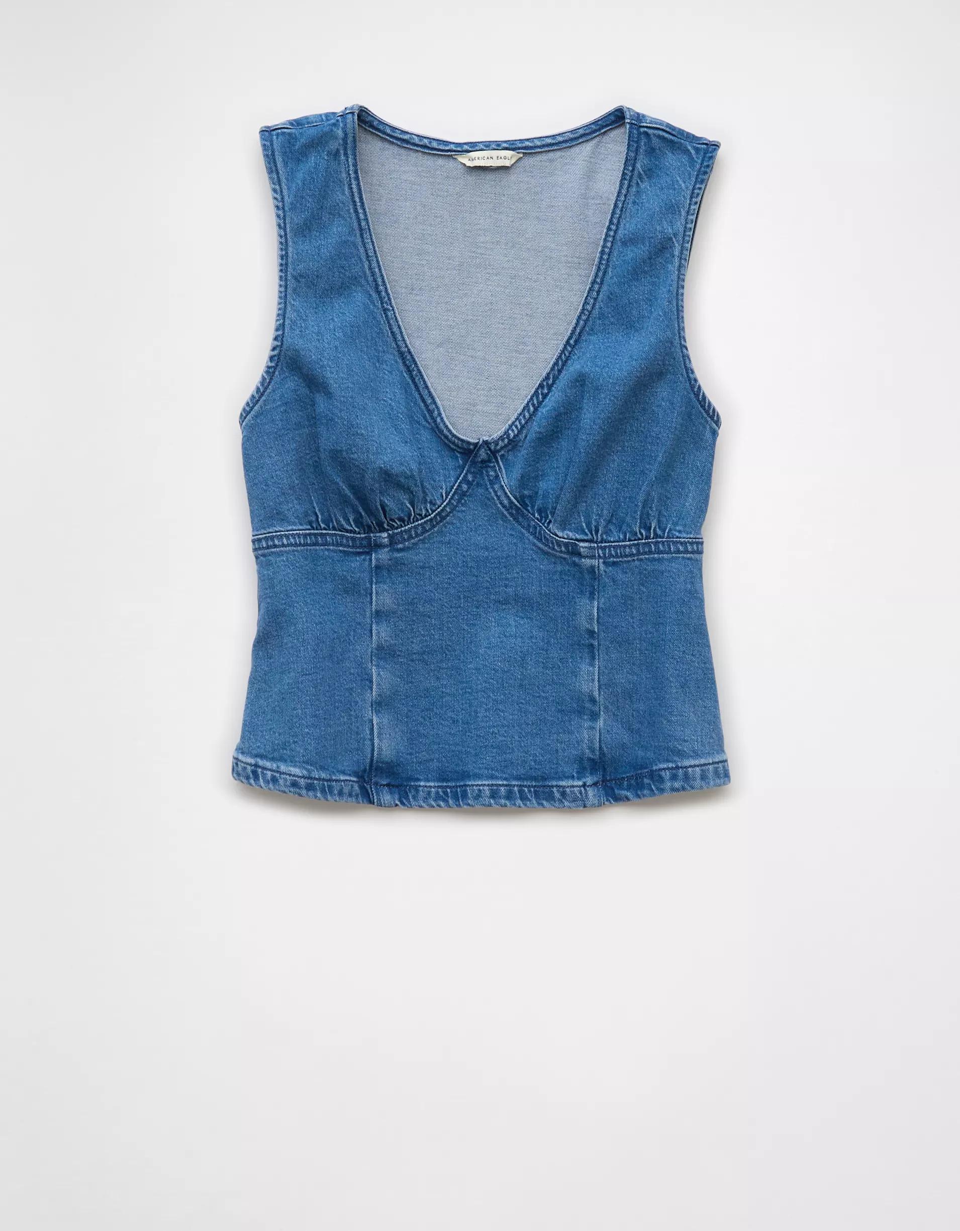 AE Denim V-Neck Tank Top Product Image
