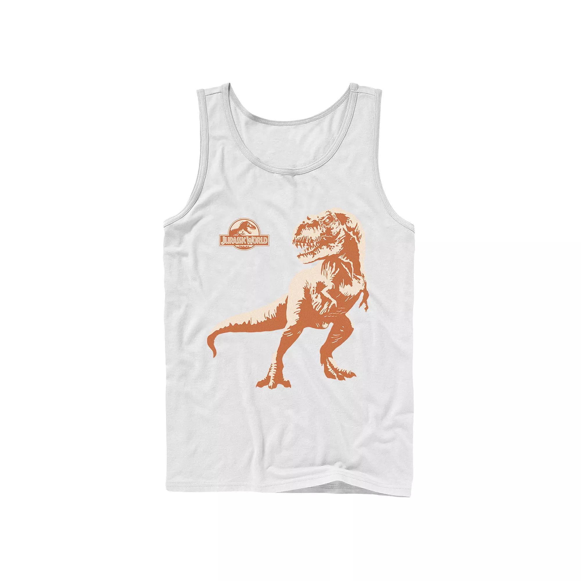 Men's Jurassic Park Orange Hue T-Rex Portrait Logo Tank Top,  Product Image