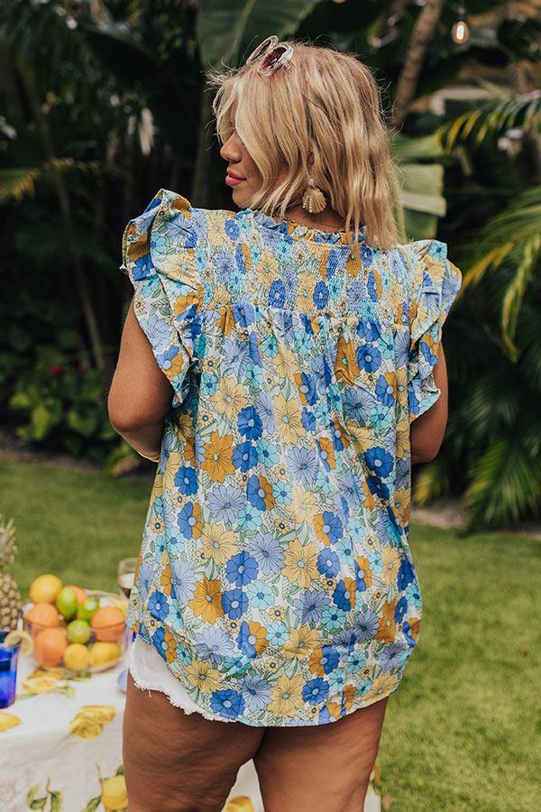 Floral Galore Shift Top In Blue Curves Product Image