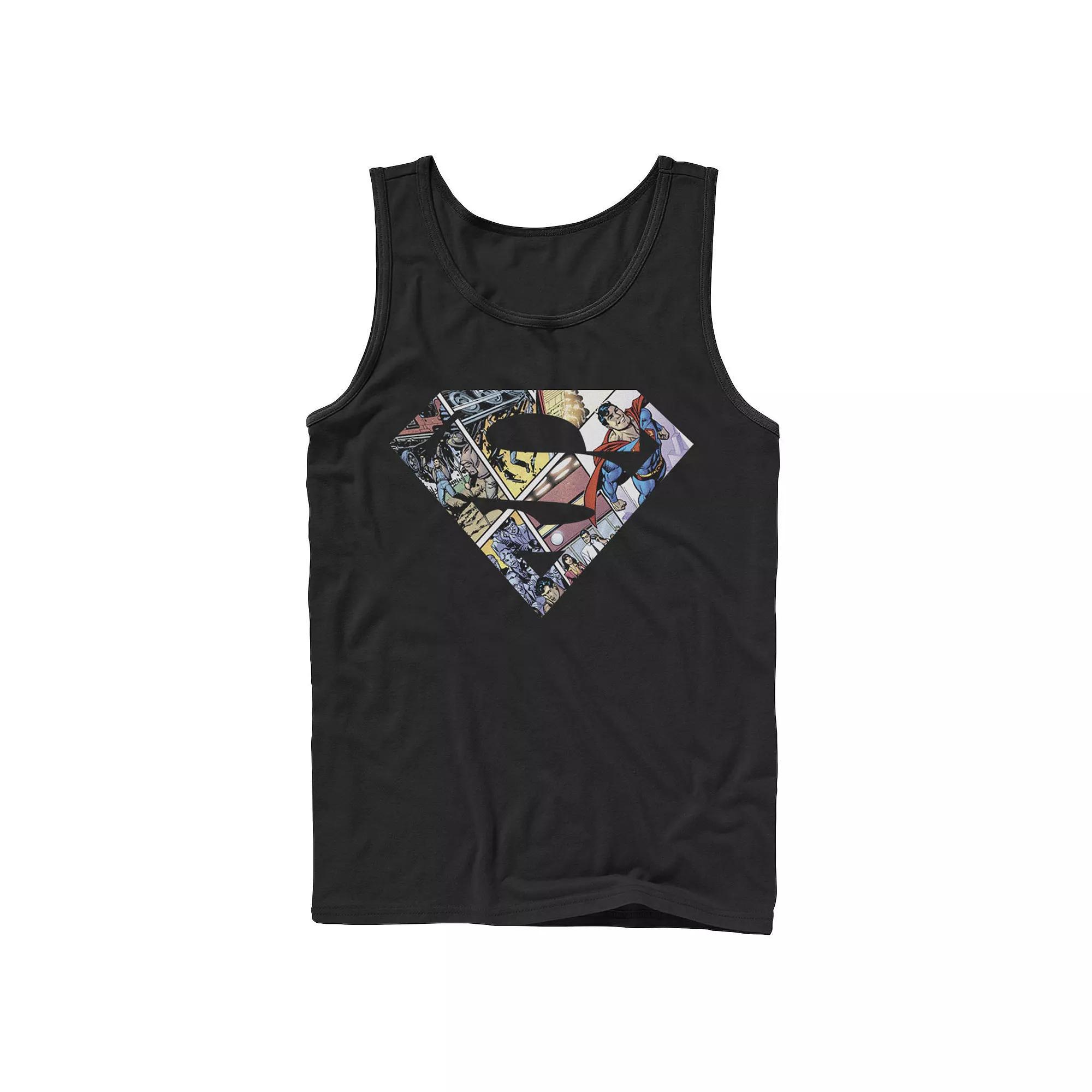 Men's DC Comics Superman Comic Cover Logo Tank Top,  Product Image