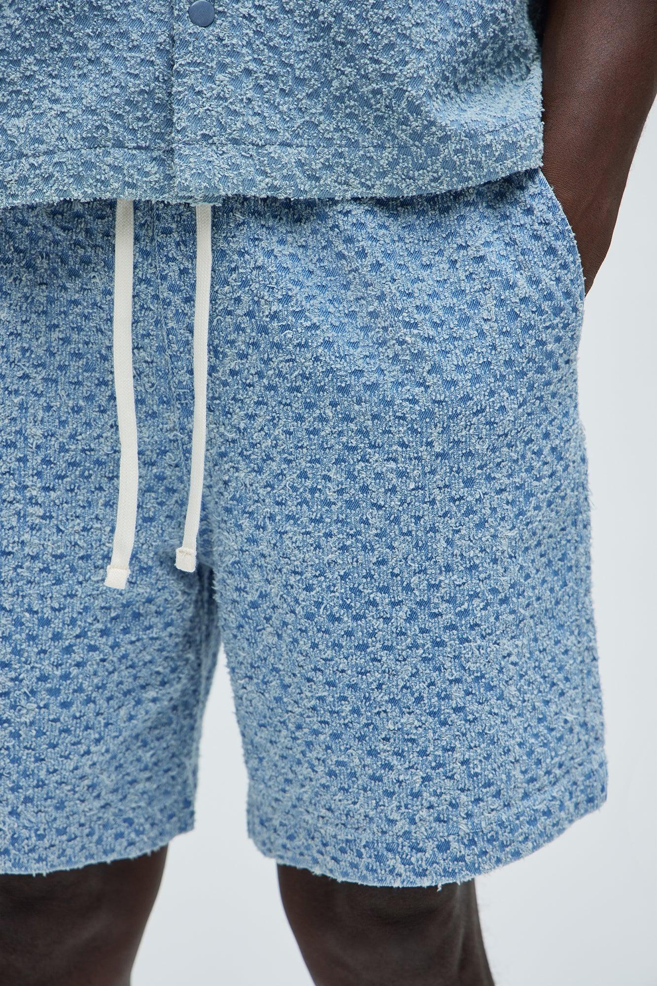 Beck Distressed Casual Shorts - Blue Wash Product Image