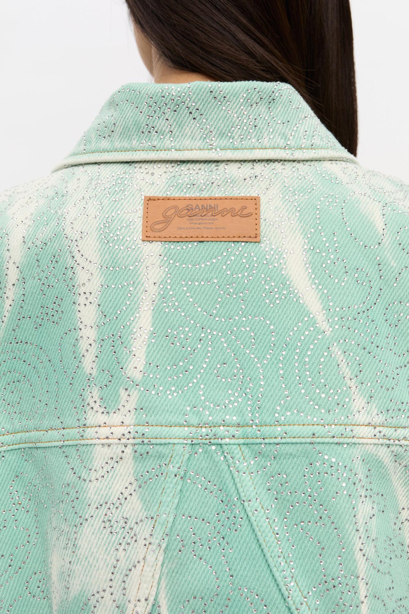 Green Washed Denim Jacket Product Image