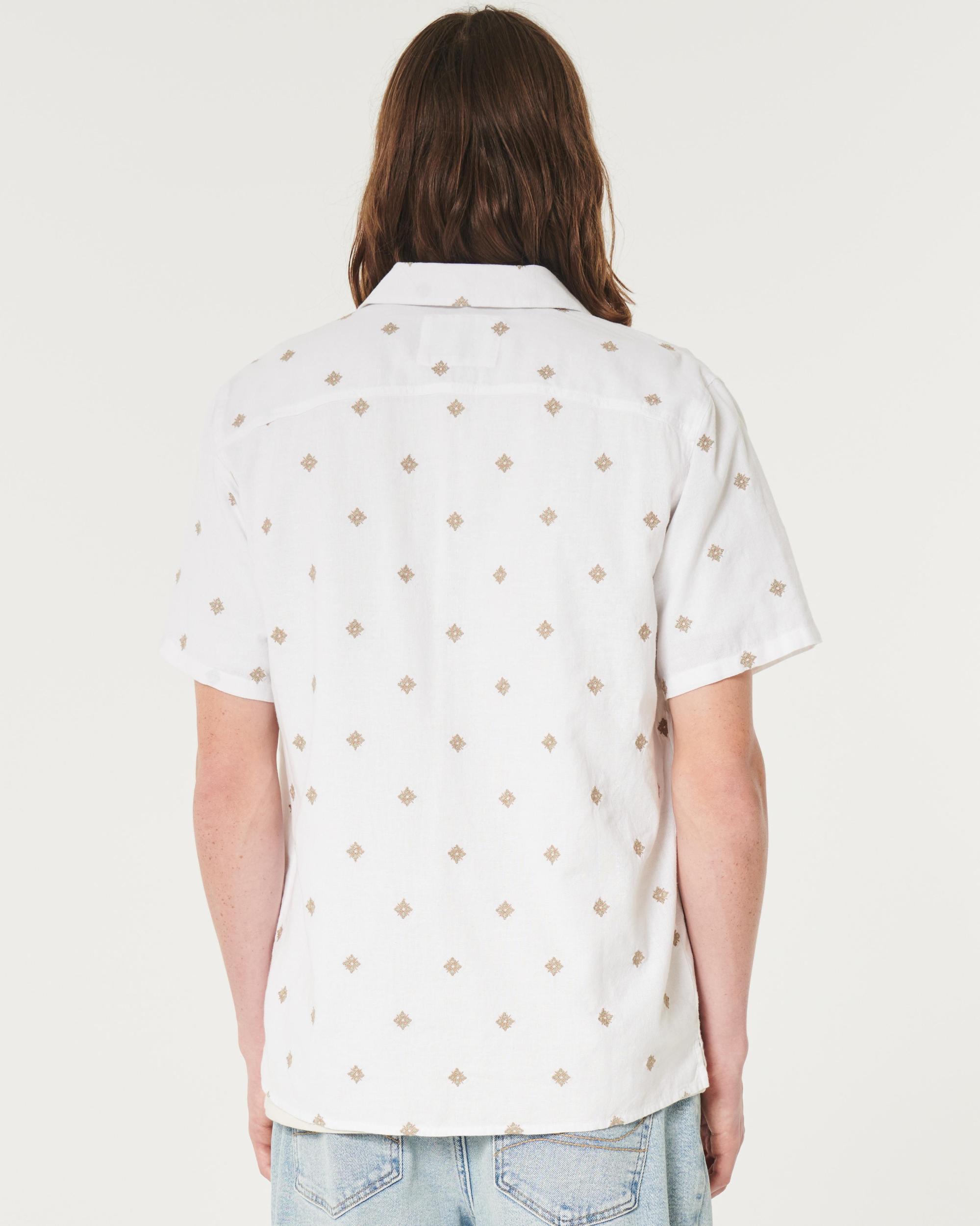 Short-Sleeve Embroidered Pattern Shirt Product Image