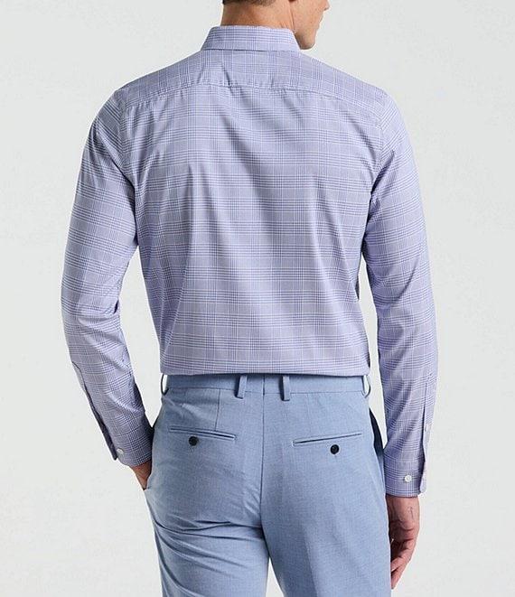 Perry Ellis Performance Stretch Plaid Long Sleeve Woven Shirt Product Image