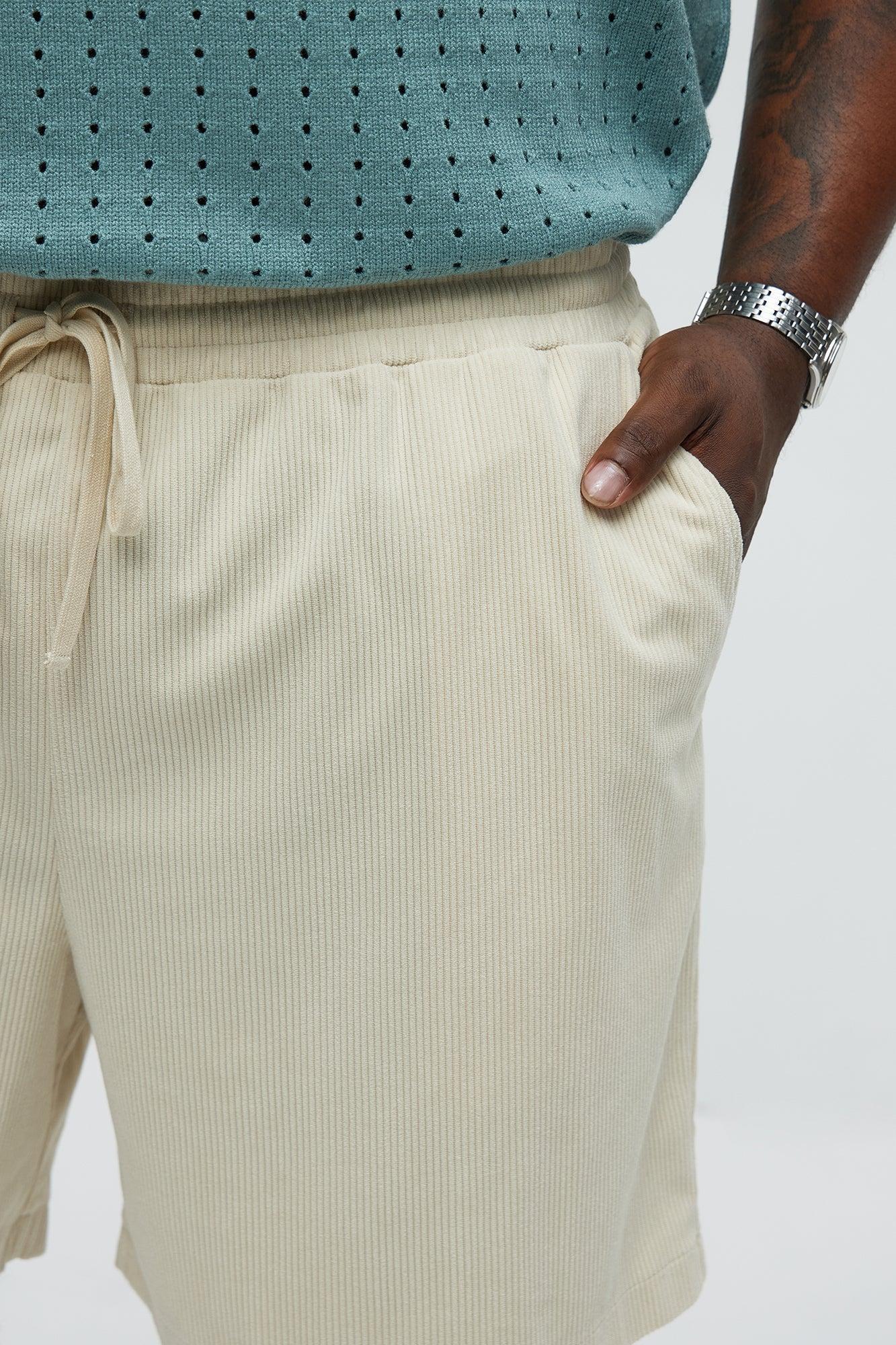 Beau Relaxed Corduroy Shorts - Cream Product Image