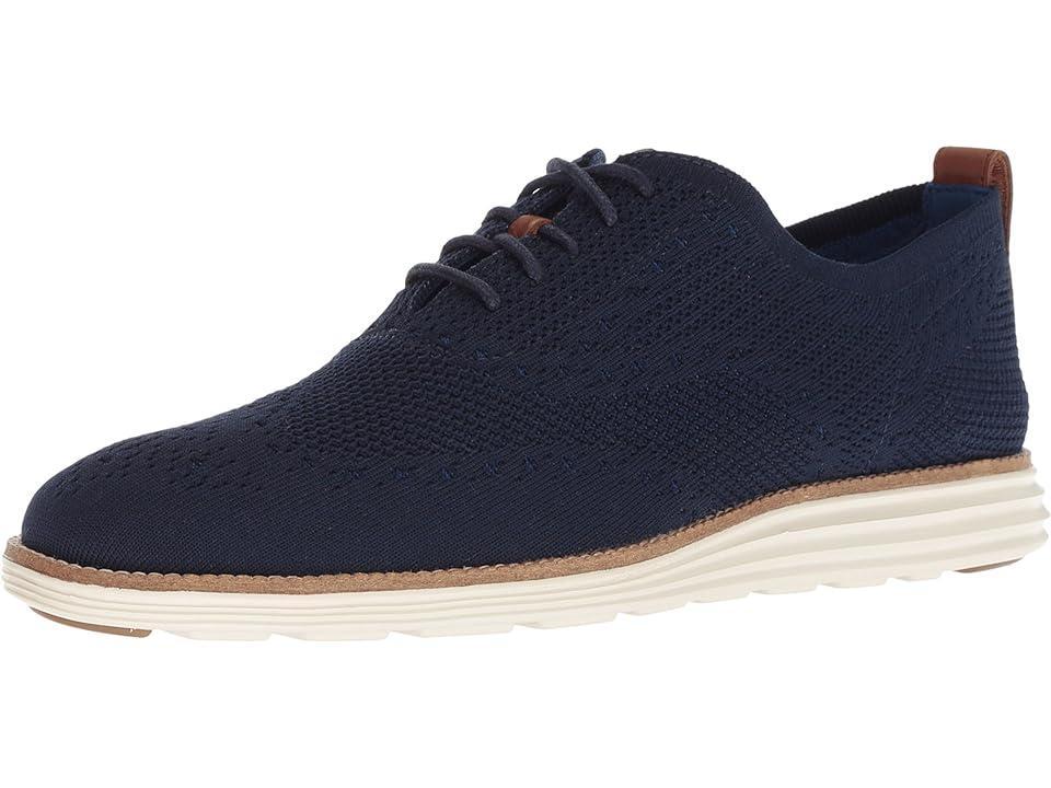 Cole Haan Original Grand Stitchlite Wingtip Oxford (Navy/Ivory) Men's Shoes Product Image