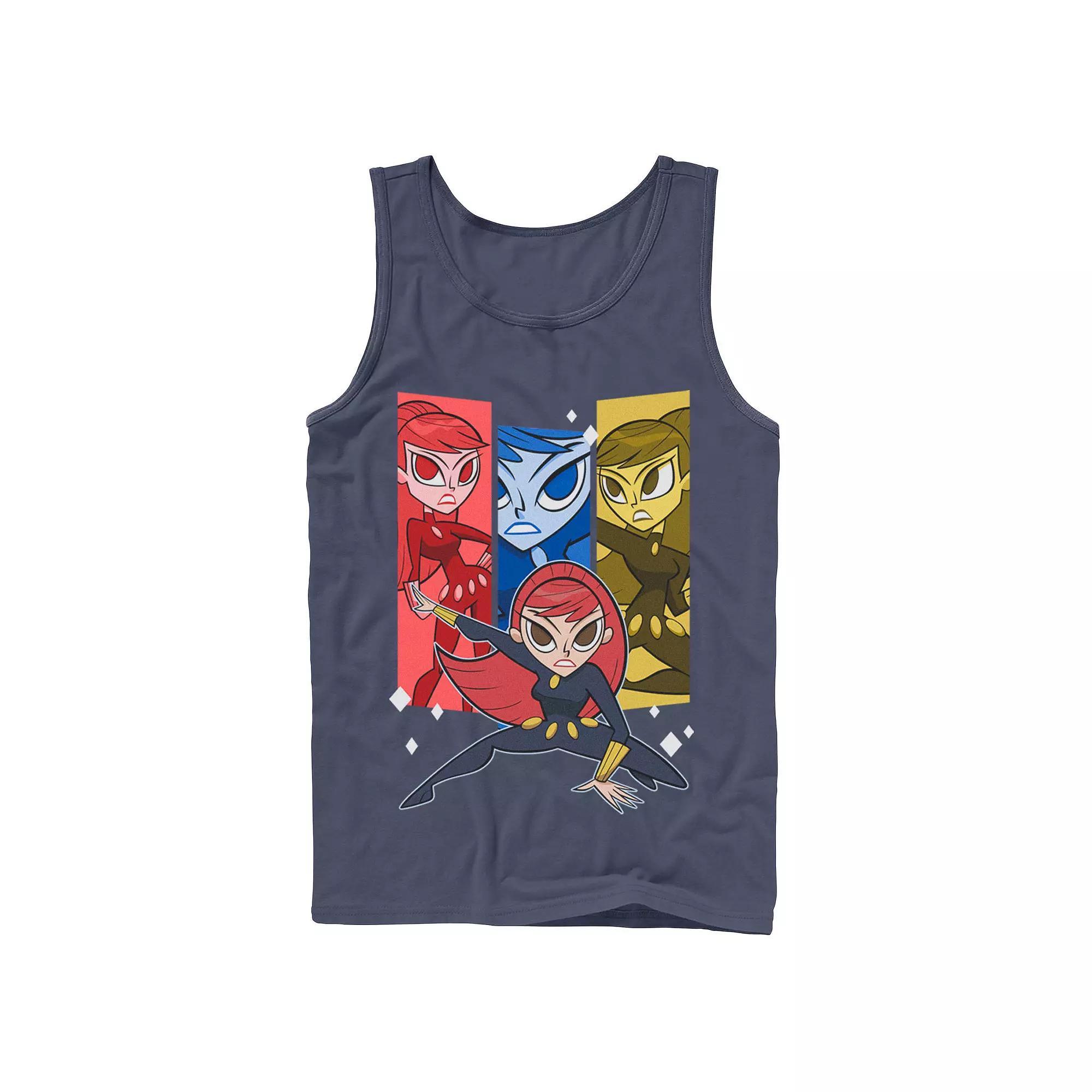 Men's Marvel Black Widow Action Stance Colorful Portrait Panels Tank Top,  Product Image