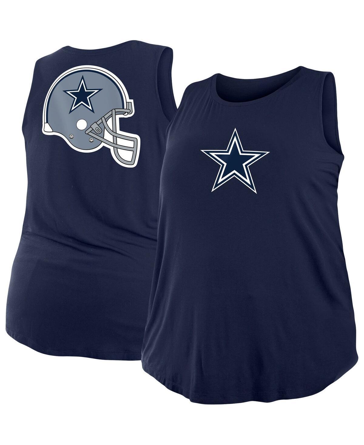 Women's New Era  Navy Dallas Cowboys Plus Size Tank Top, Size: 4XL, Blue Product Image