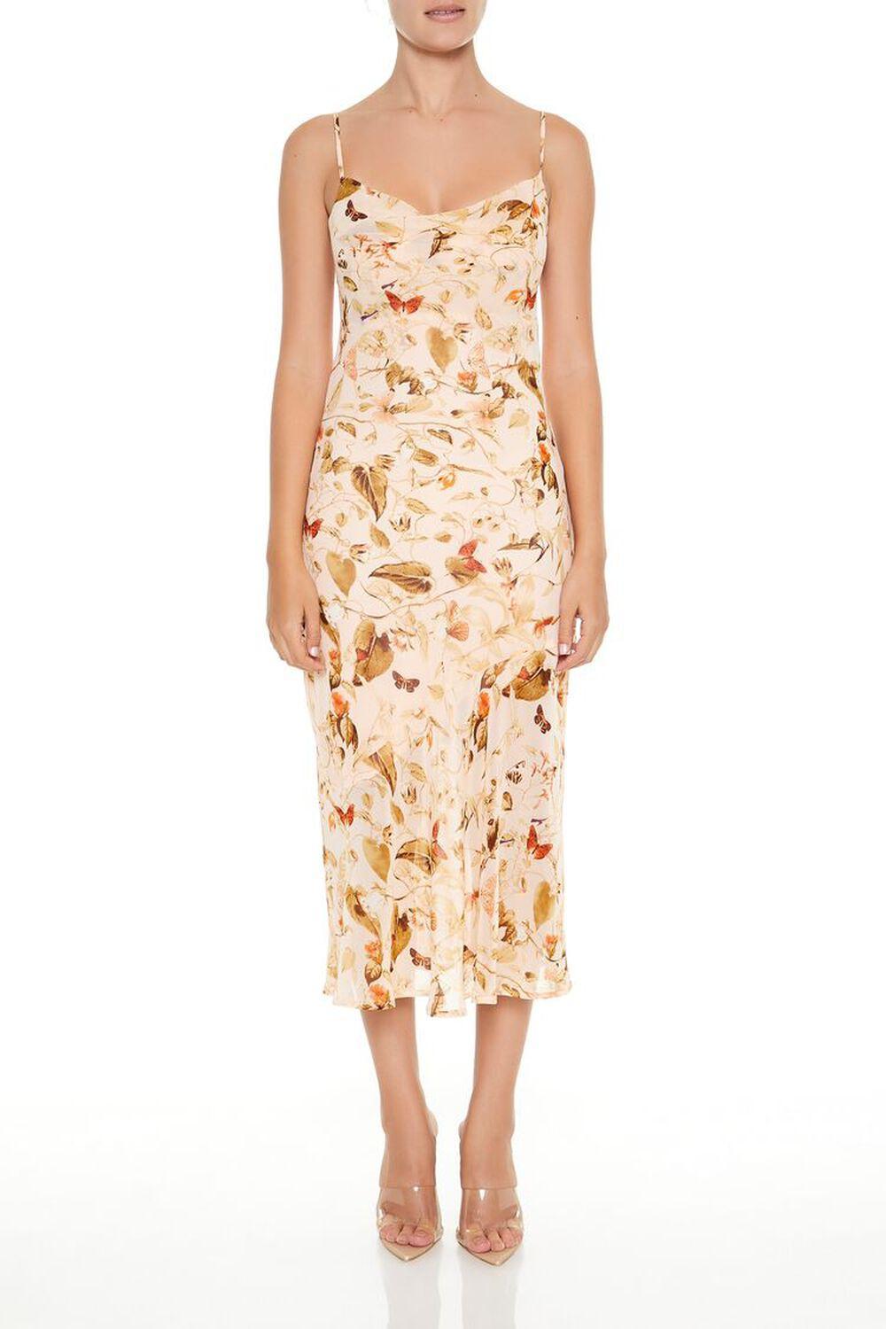 Leaf Print Cami Midi Dress | Forever 21 Product Image