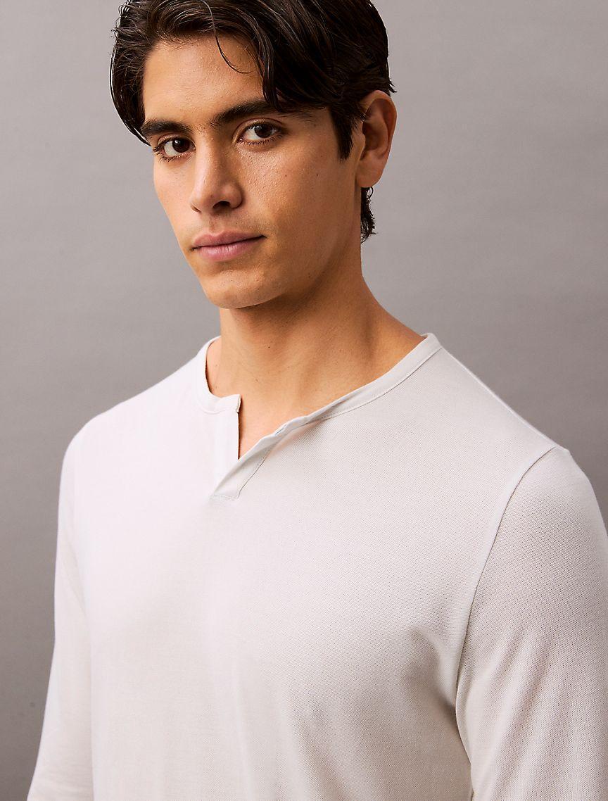 Ultra Soft Modal Pique Henley Sleep Tee Product Image