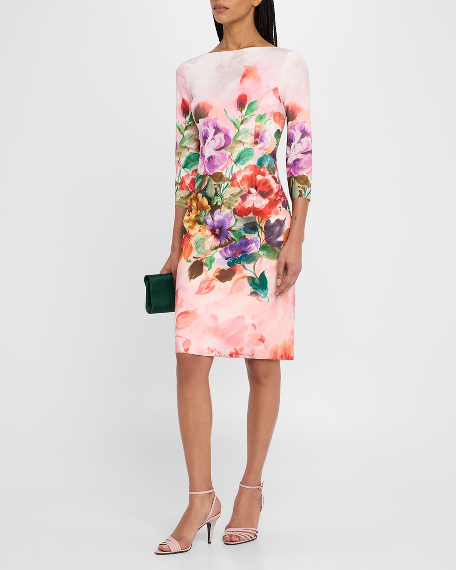 Bodycon Floral-Print Scuba Dress Product Image