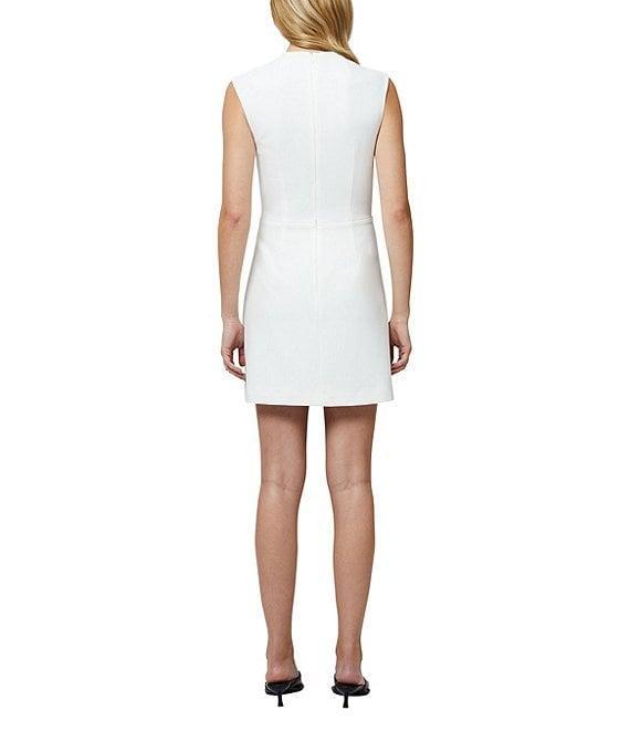 French Connection Whisper Notched Square Neck Cap Sleeve Mini Dress Product Image