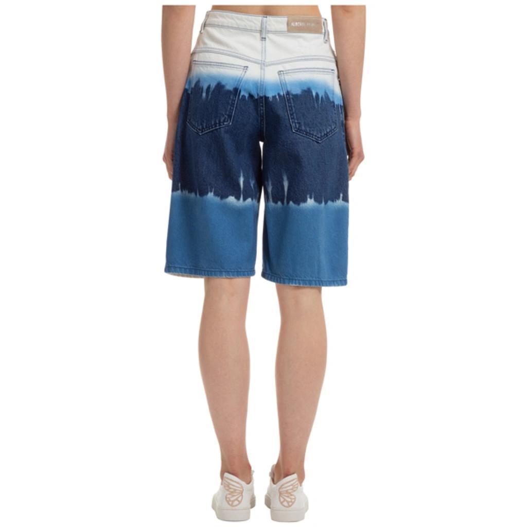 ALBERTA FERRETTI Denim Wide-fit Bermuda Shorts In Blue Product Image