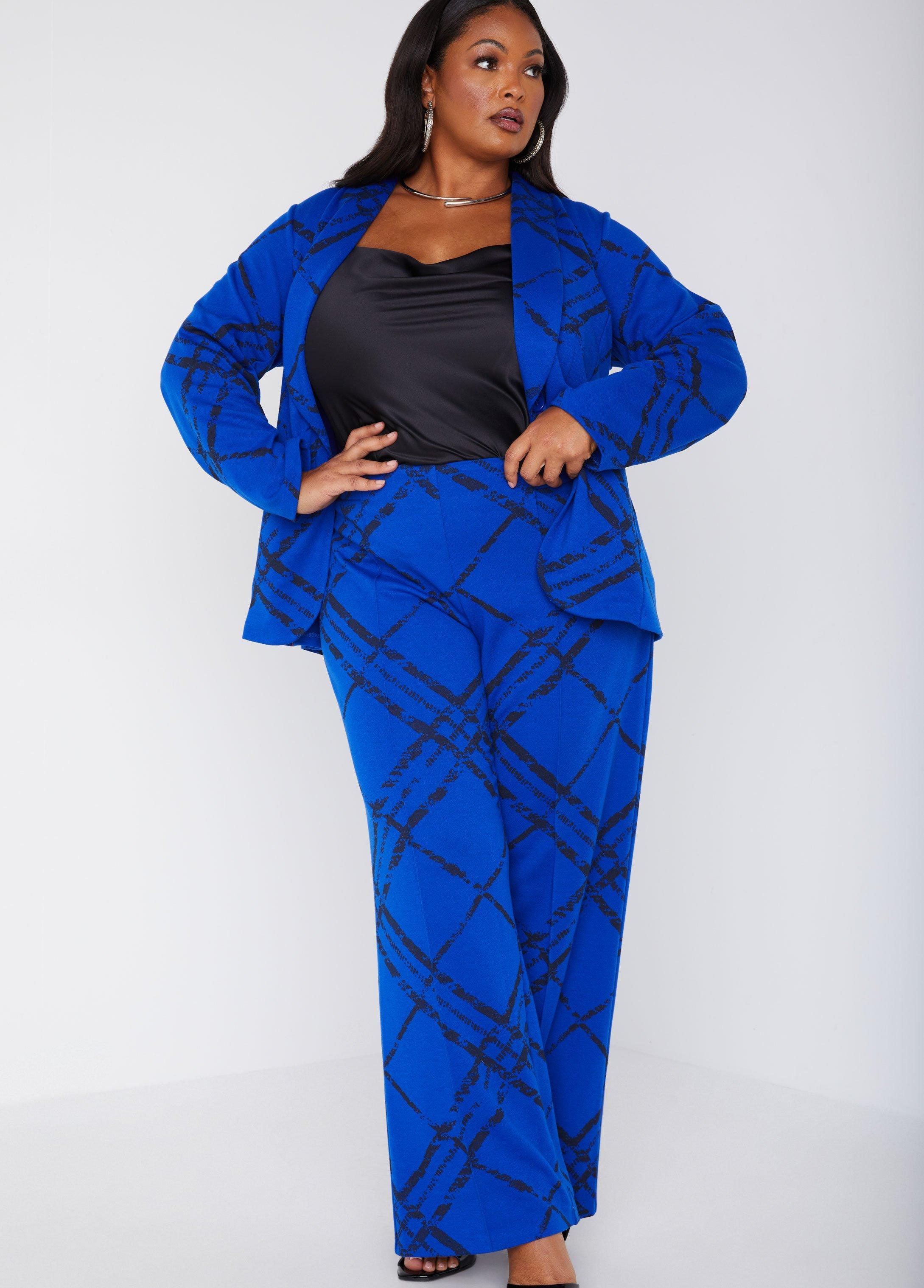 Plus Size Belted Plaid Jacket Ashley Stewart Product Image