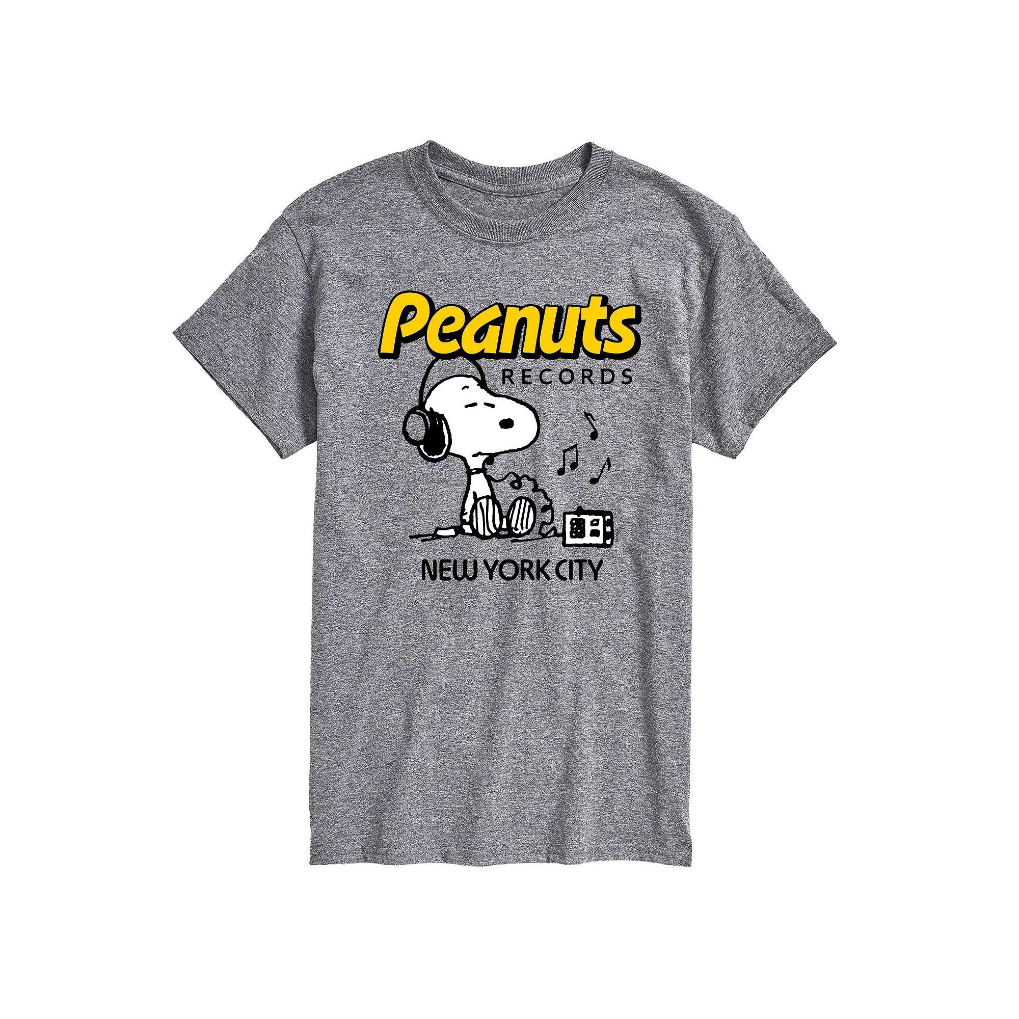 Big & Tall Peanuts Records Snoopy Headphones Graphic Tee, Men's, Size: 4XL Tall, Grey Gray Product Image