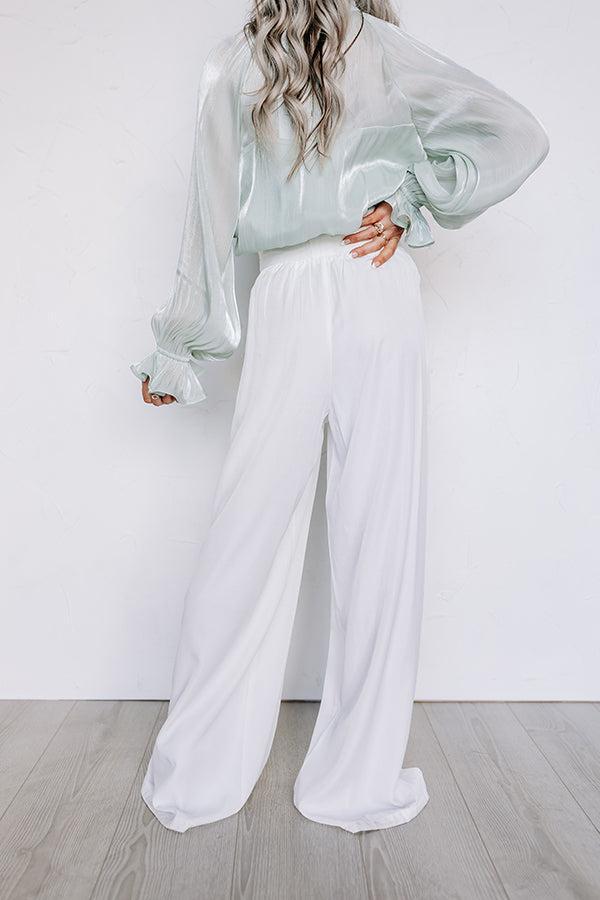 Hazelle High Waist Trousers In White Product Image