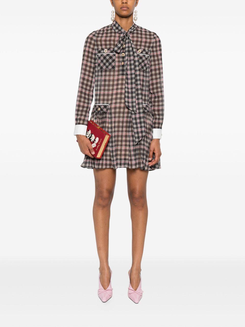 pleated checked dress Product Image