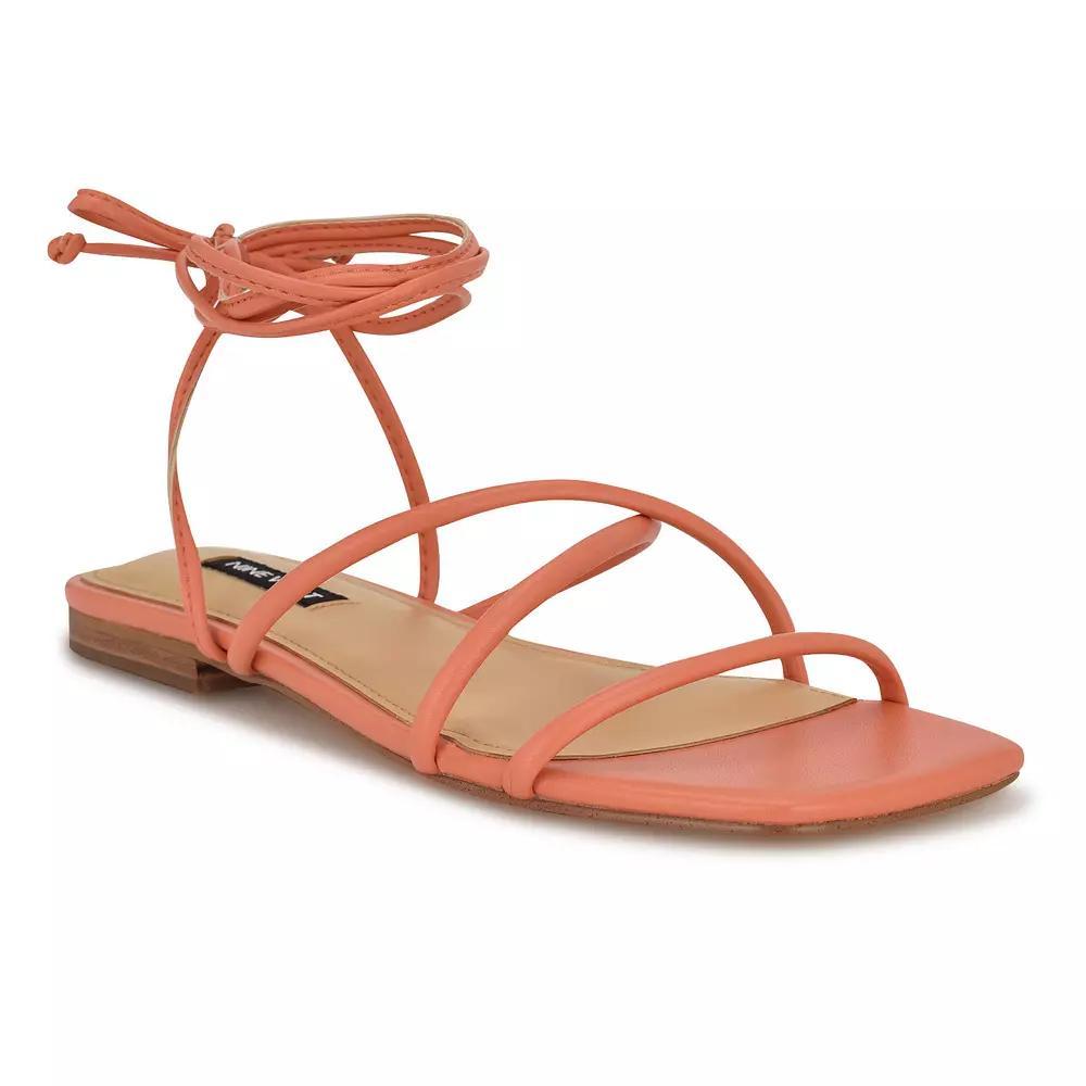 Nine West Mikila Women's Square Toe Slip-On Flat Sandals, Size: 6.5, Orange Product Image