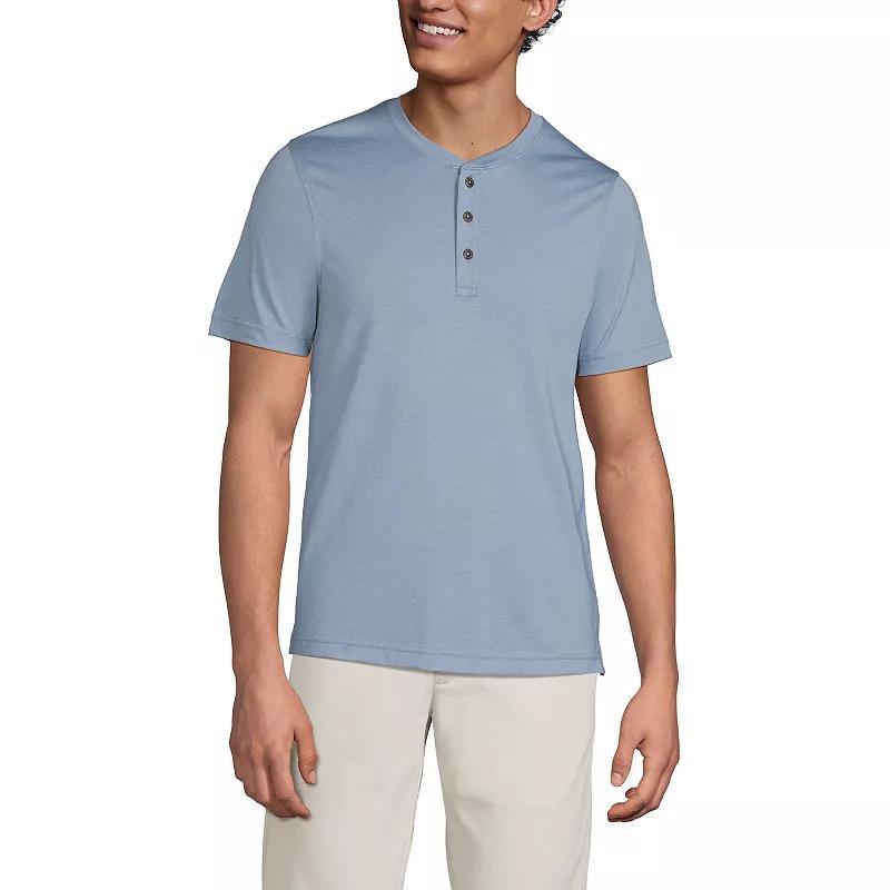 Men's Lands' End Short Sleeve Supima Jersey Henley Top,  Product Image
