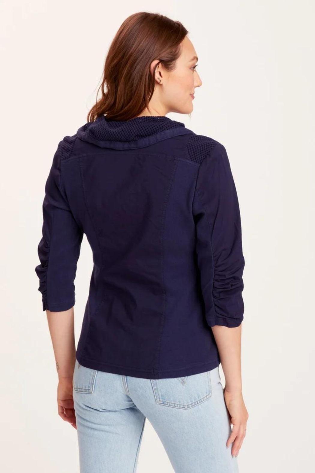 Navy Poplin Jacket Product Image