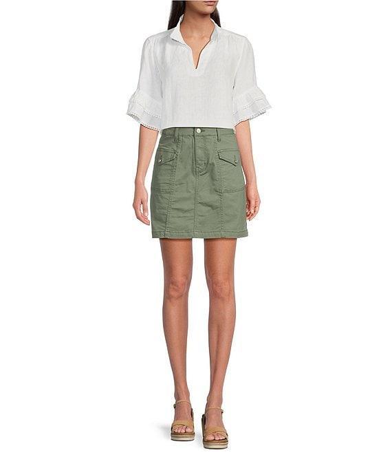 Code Bleu Mid Rise Utility Stretch Denim Skort Product Image