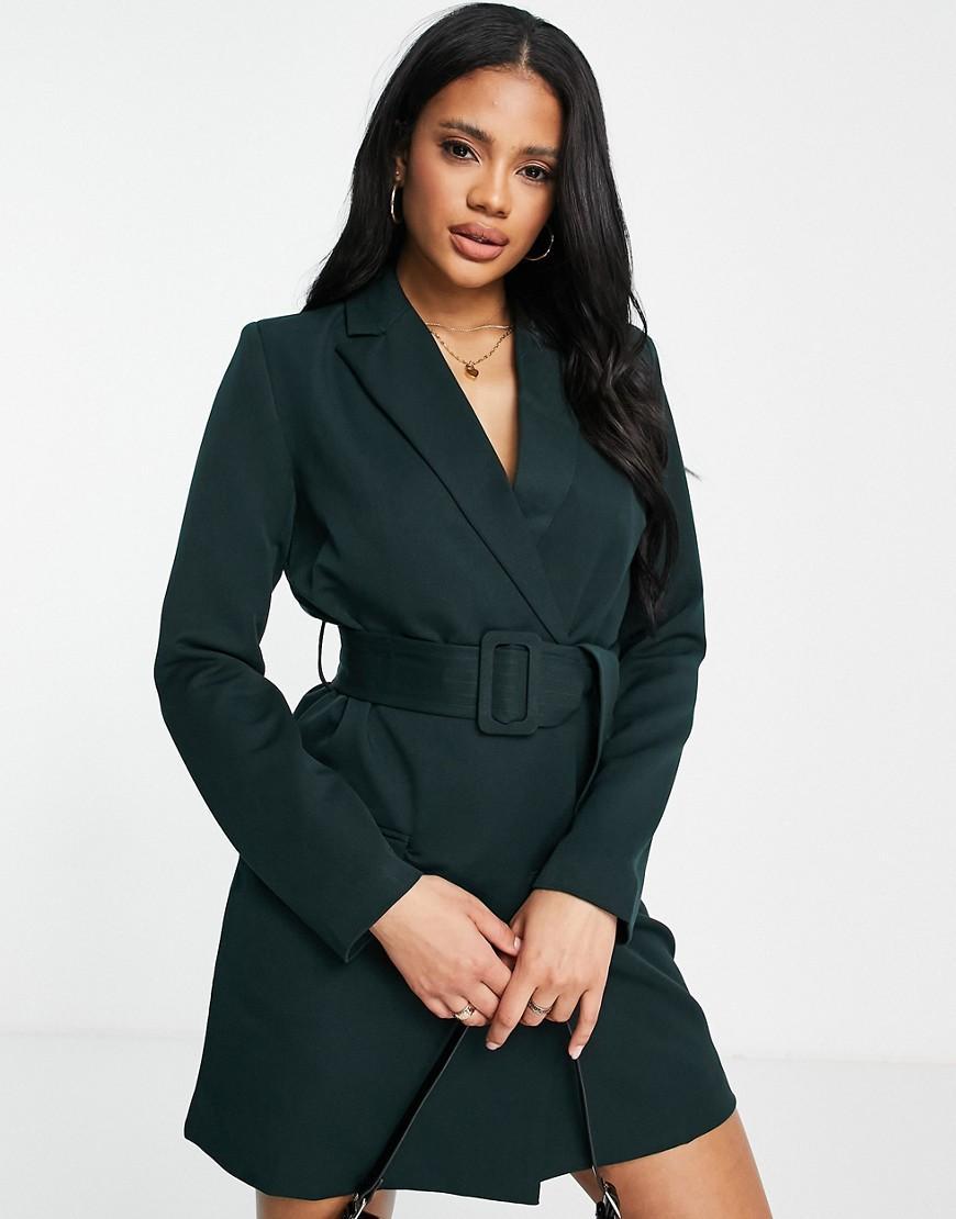 4th & reckless mini blazer dress in dark green Product Image