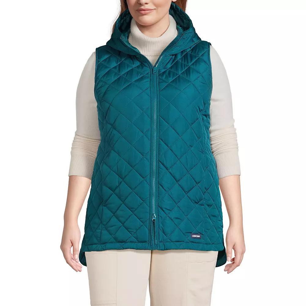 Plus Size Lands' End Hooded Insulated Vest, Women's, Size: 2XL, Evening Blue Product Image