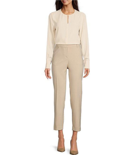 Anne Klein Anne Stretch Side Pocket Coordinating Straight Leg Ankle Length Pants Product Image