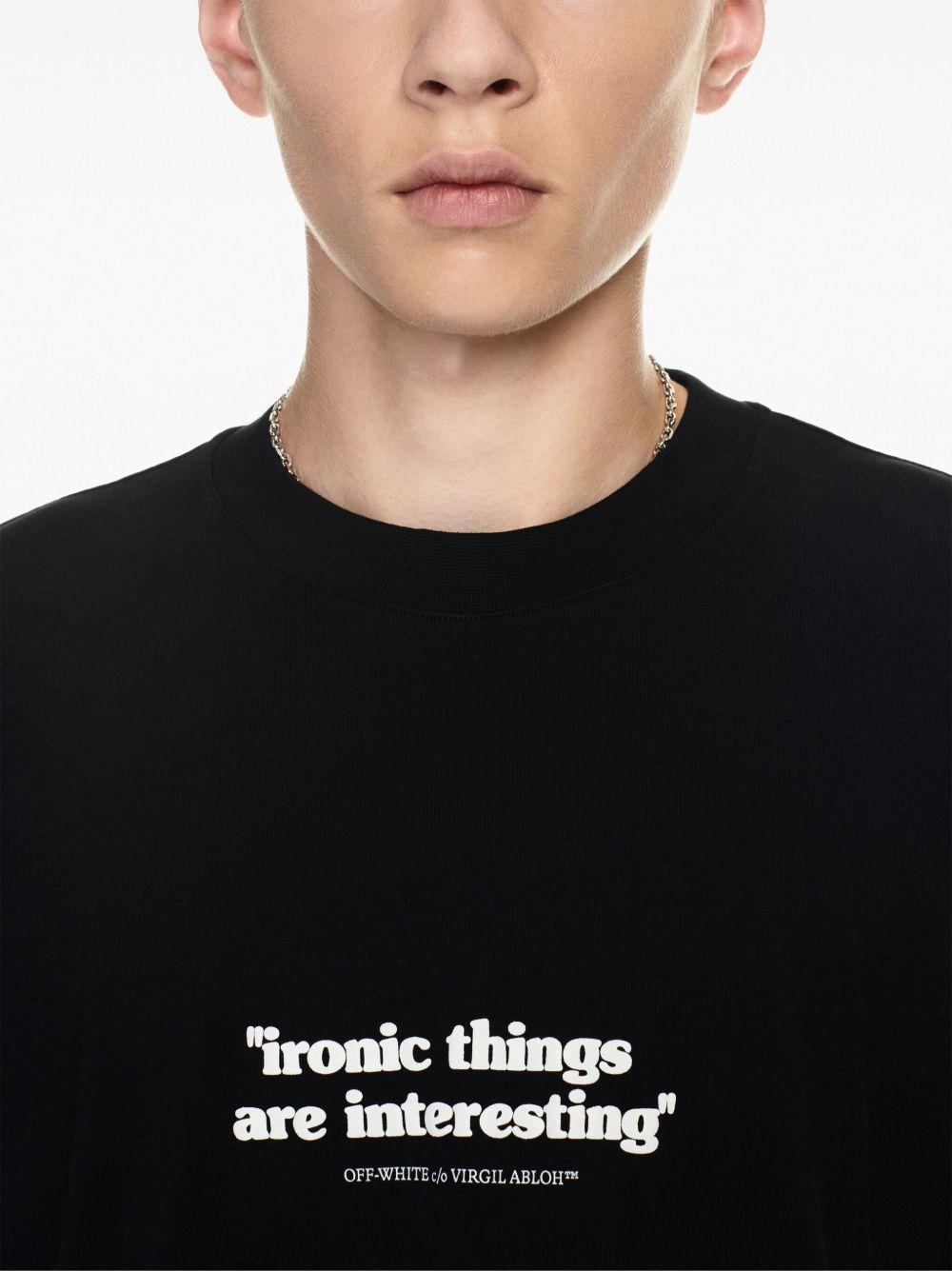 Ironic quote-print cotton T-shirt Product Image