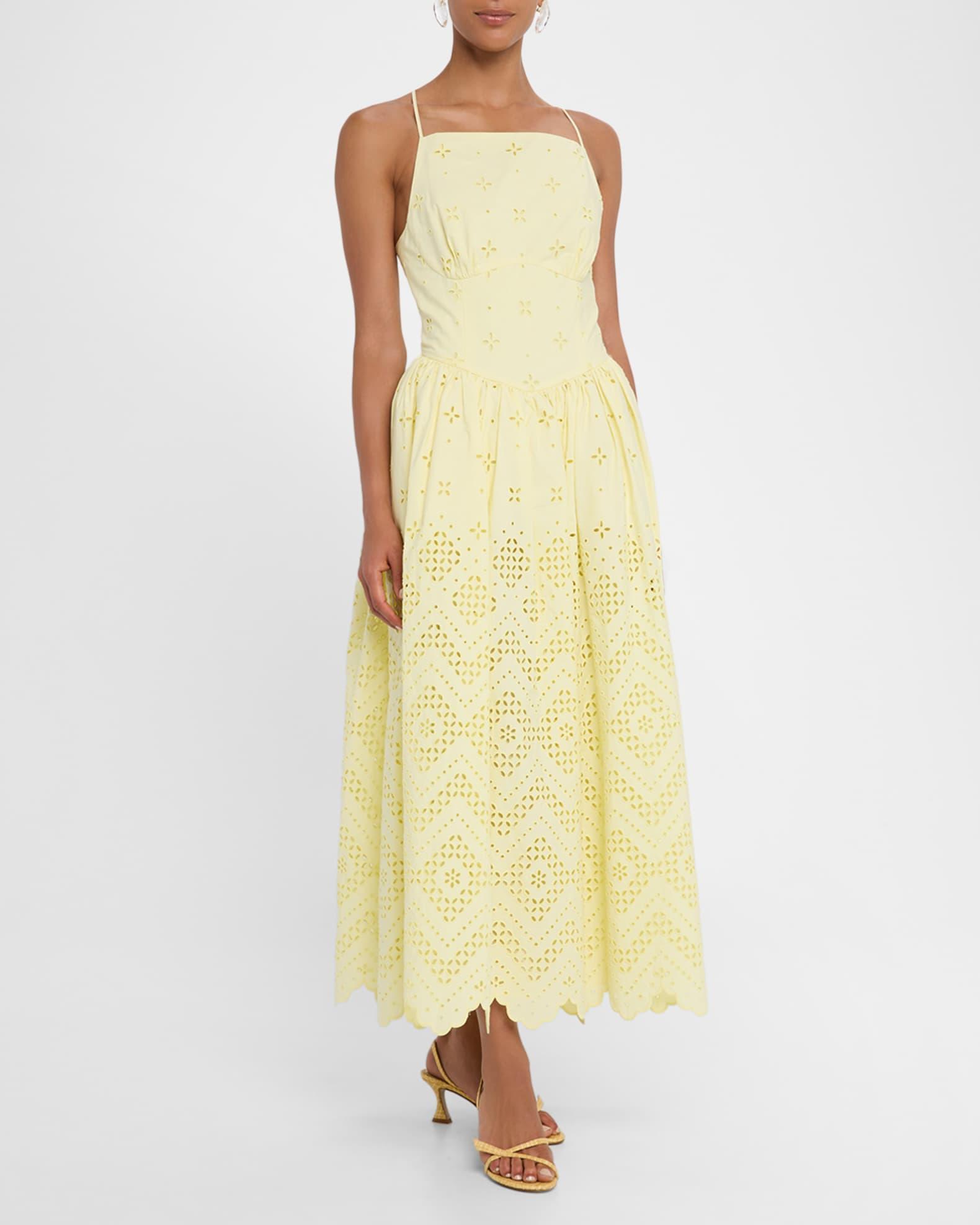 Embroidered Cotton Midi Dress Product Image