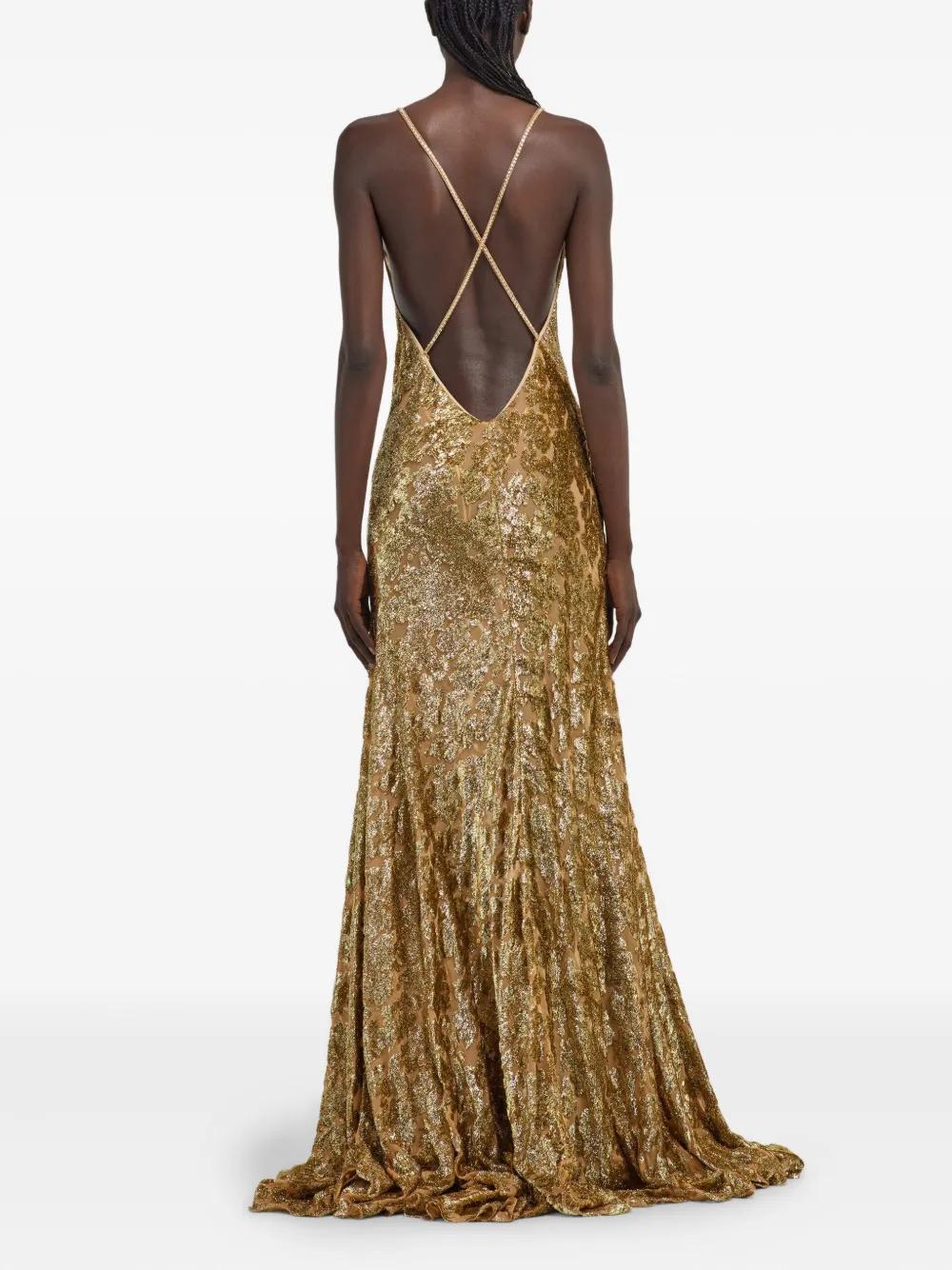 metallic-effect maxi dress Product Image