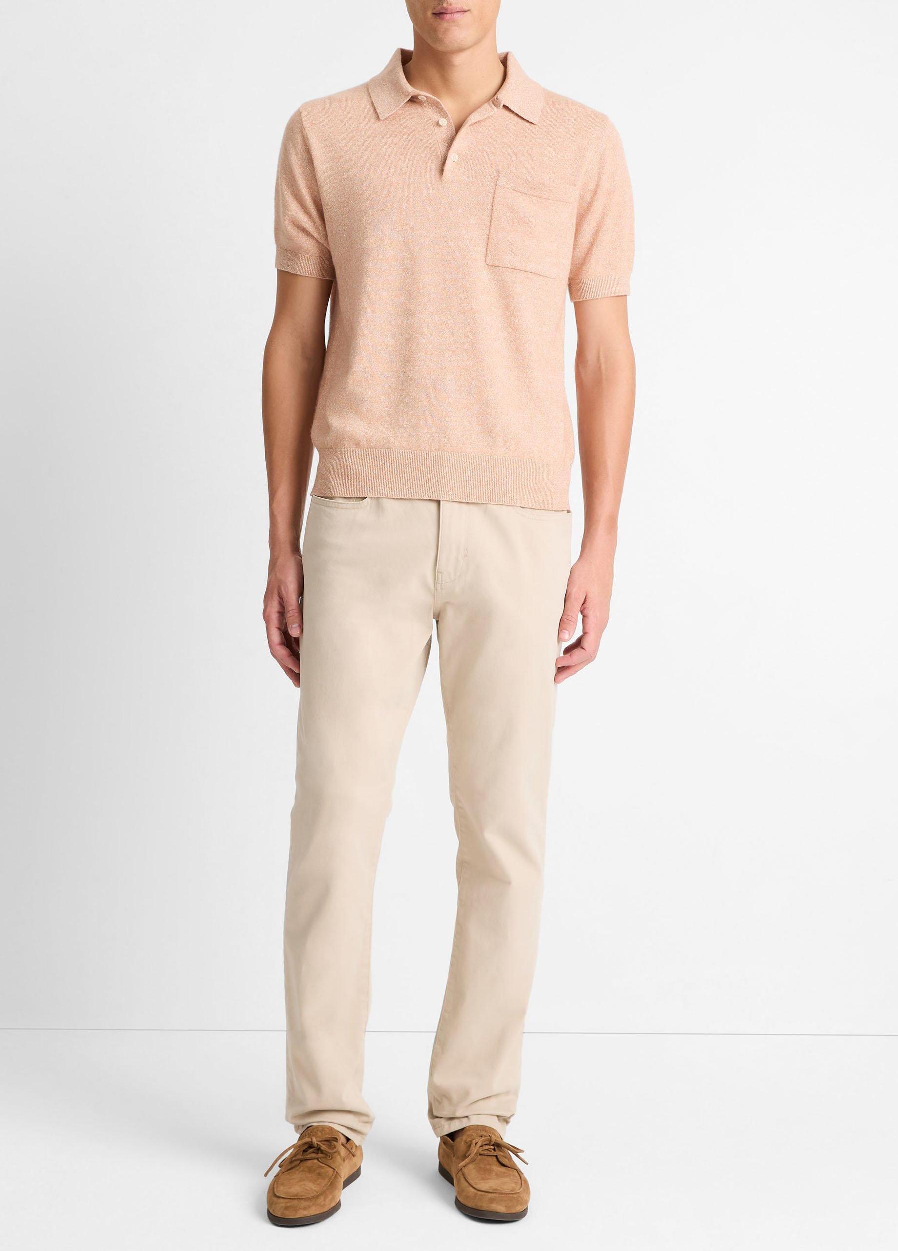 Linen, Wool & Cashmere Polo Sweater Product Image