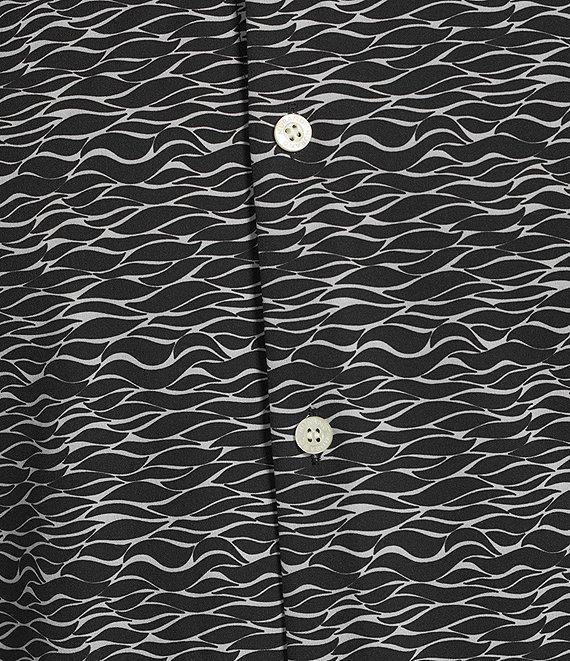 Murano Slim Fit Wave Pattern Performance Stretch Long Sleeve Woven Shirt Product Image