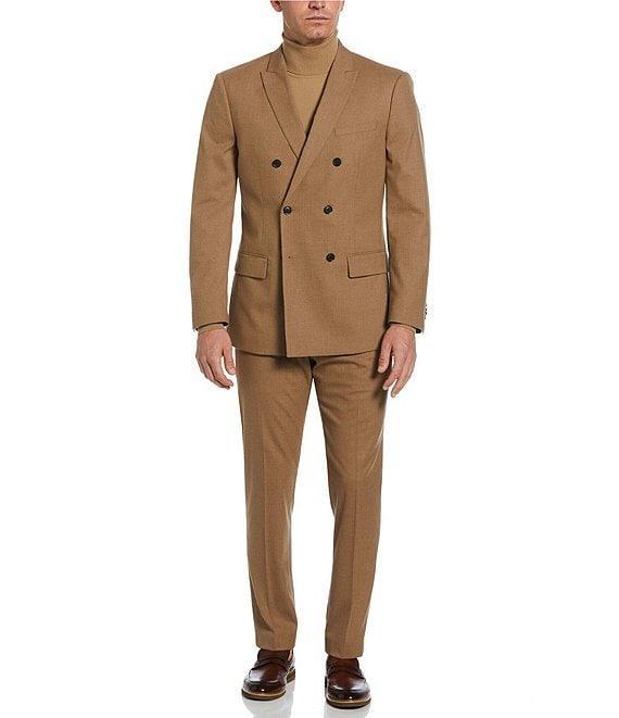 Perry Ellis Solid Stretch Double-Breasted Suit Separates Jacket Product Image