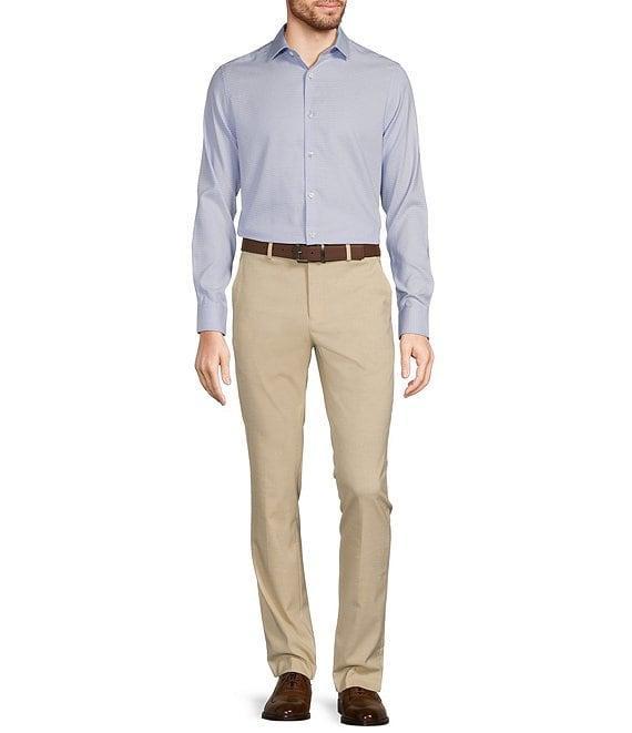 Murano Slim-Fit Small Geo Pattern Long Sleeve Woven Shirt Product Image