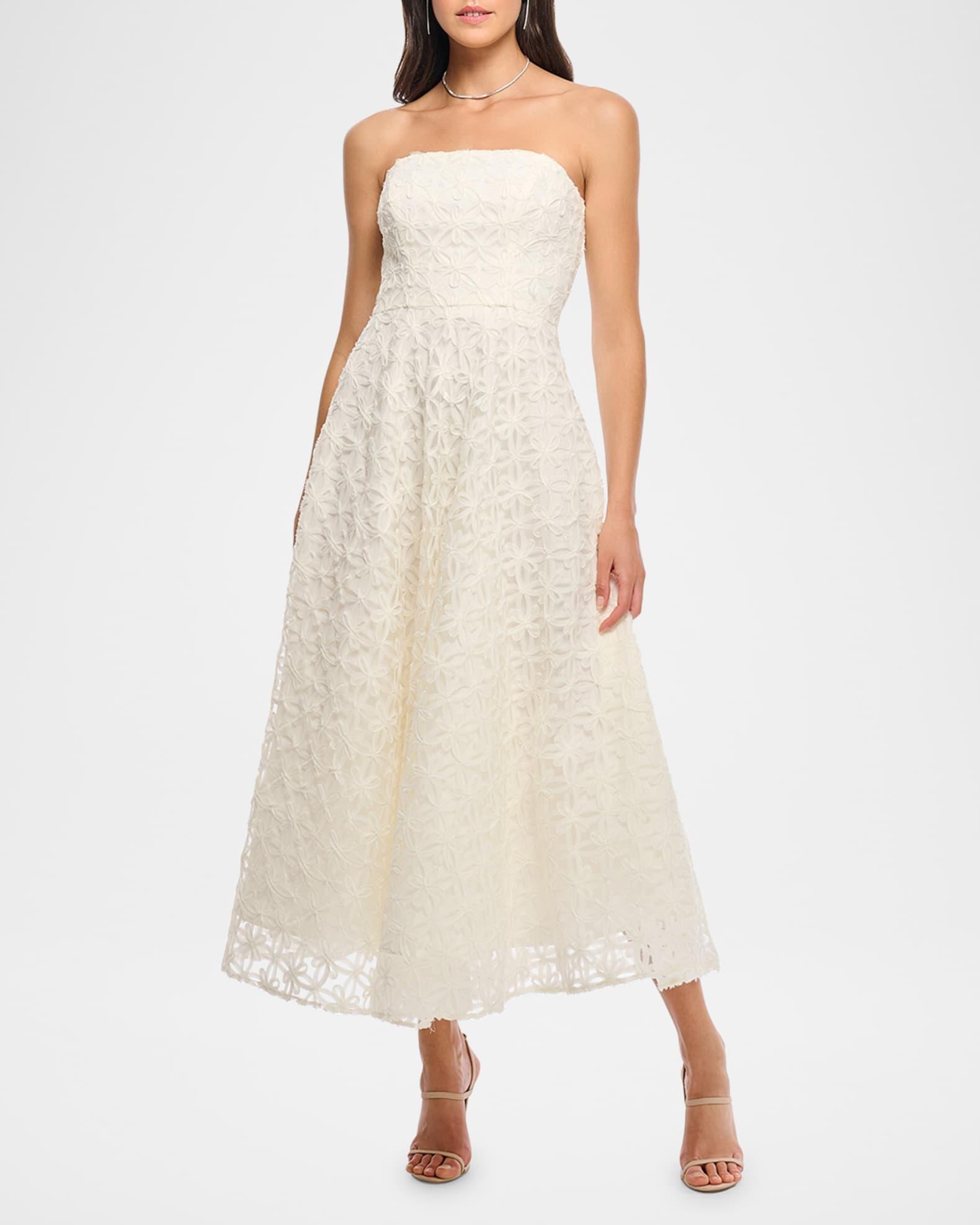 Strapless Floral Applique Maxi Dress Product Image