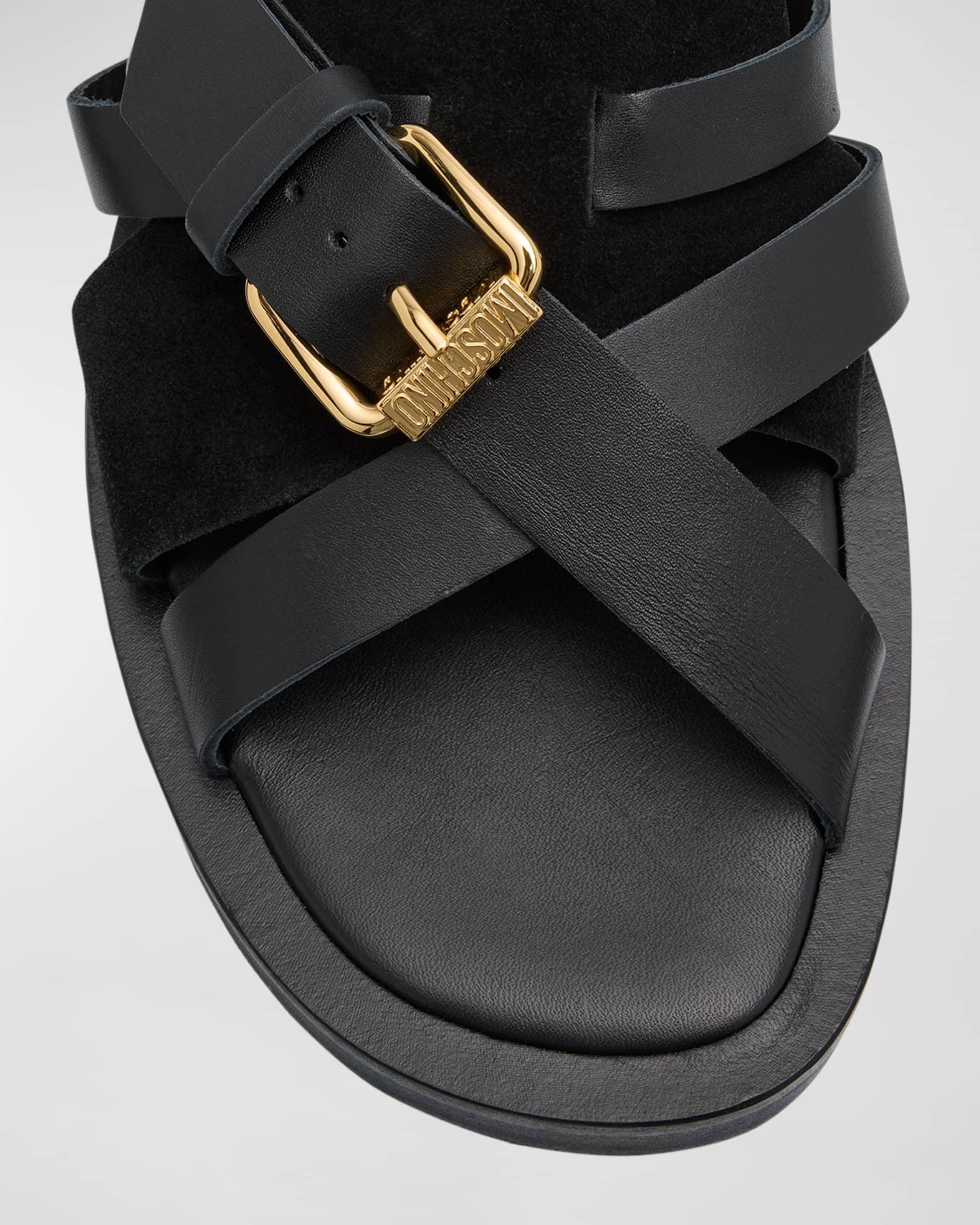 Men's Strappy Leather Slide Sandals Product Image